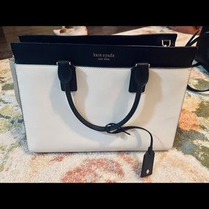White/Navy/Pink Kate Spade Large tote Crossbody